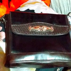 Black alligator skin purse
